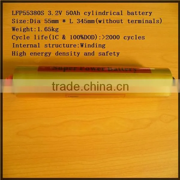 large capacity lithium iron phosphate battery 50ah 100ah for energy storage/solar panel
