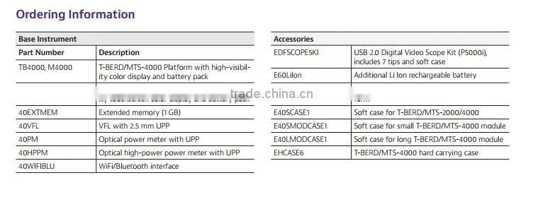 T-BERD /MTS-4000 Platform OTDR MTS-4000 Platform with E4126LA module and full accessories
