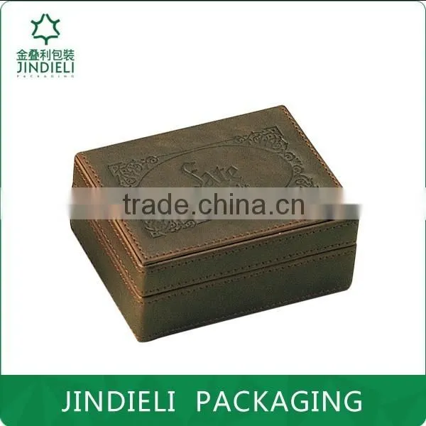 dark brown leather wooden watch gift box packaging