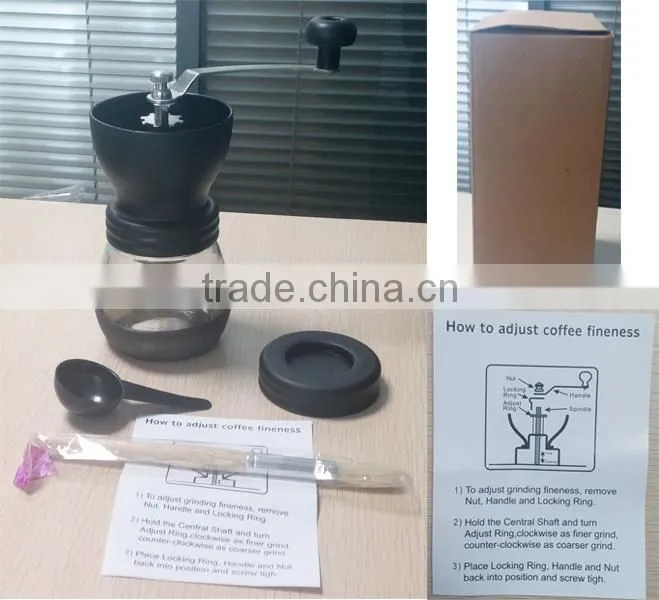 High Quality Manual Ceramic Burr Coffee Grinder Hand-crank Coffee Mill