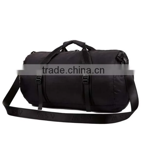 Lightweight solid color foldable polyester travel sports duffel bags
