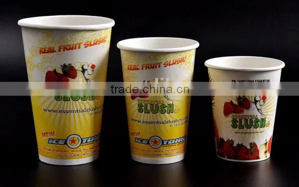 Logo printed disposable paper smoothie cups