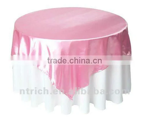 Terrific smooth hand feel satin overlay for table