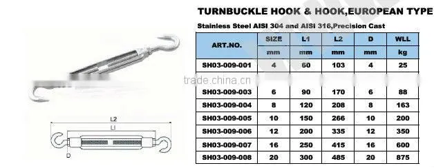 Hook and Eye Cable Tensioning Screw