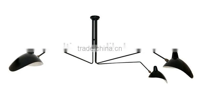 Replica Serge Mouille Three Curved Arms Ceiling Lamp Chandelier