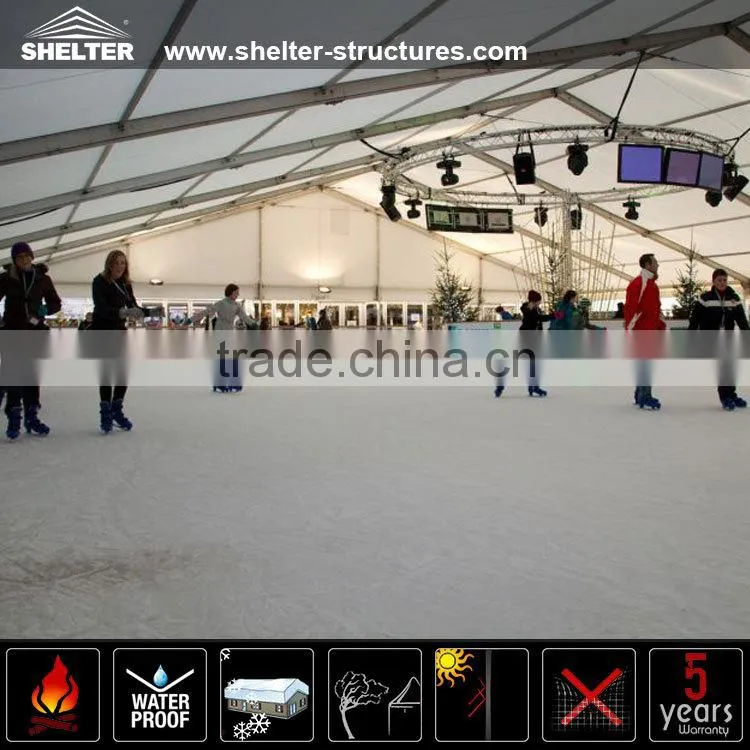 Large removable portable Ice Rink tent cover ice word arena in Winter for skating