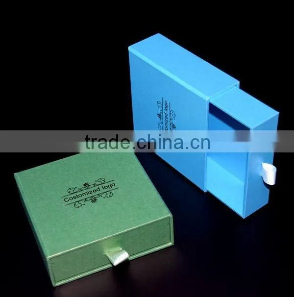 Drawer style white blue cell phone case packaging box