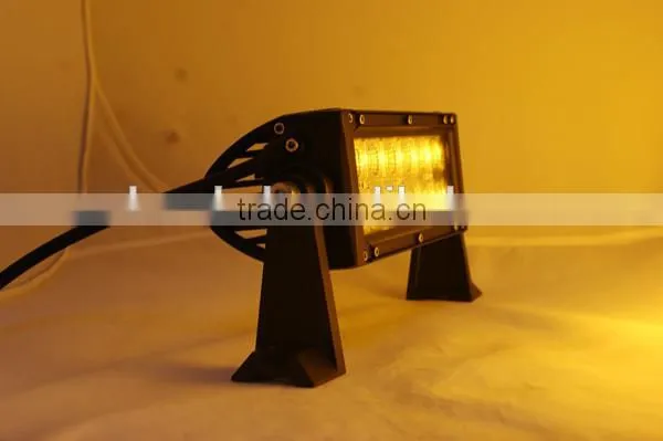 Hot sale 7.5" 12v amber & white color 36w led light bar with flashing