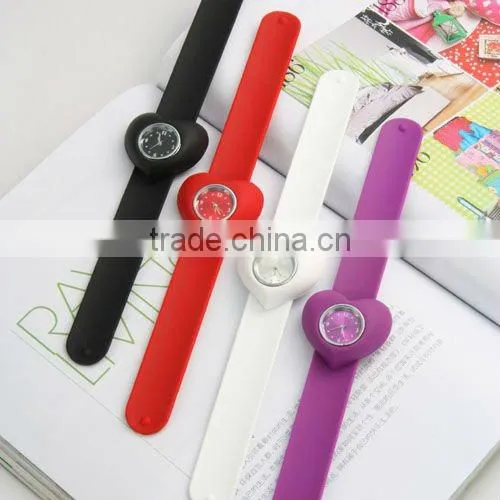 China Newest Slap on Children Silicone Rubber quartz watch