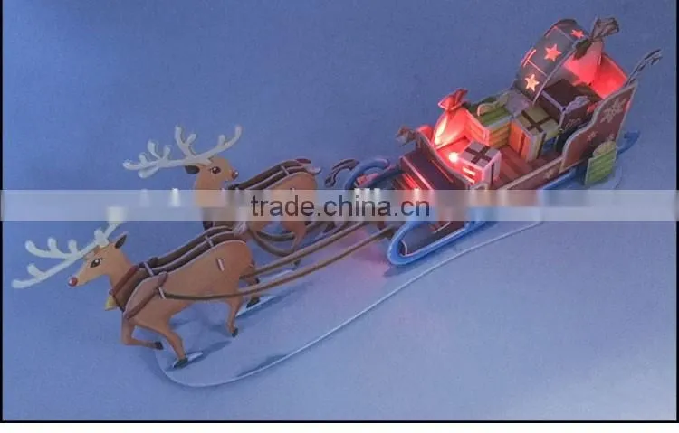 Customized wood/ paper LED Kit 3D Puzzle