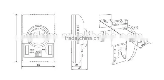 High quality SR102 Low Price high quality room mechanical temperature controller /thermostat for central air conditioning