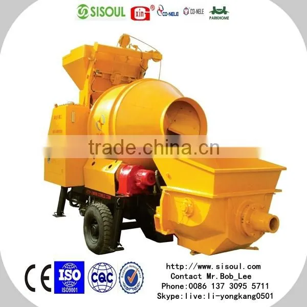 Mixing concrete pump