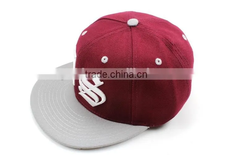 off- white visor deep red 3D embroidery 6 panel custom made hats