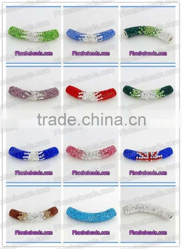 Wholesale Black Pave Bead Crystal Bar For Bracelet CTB-009