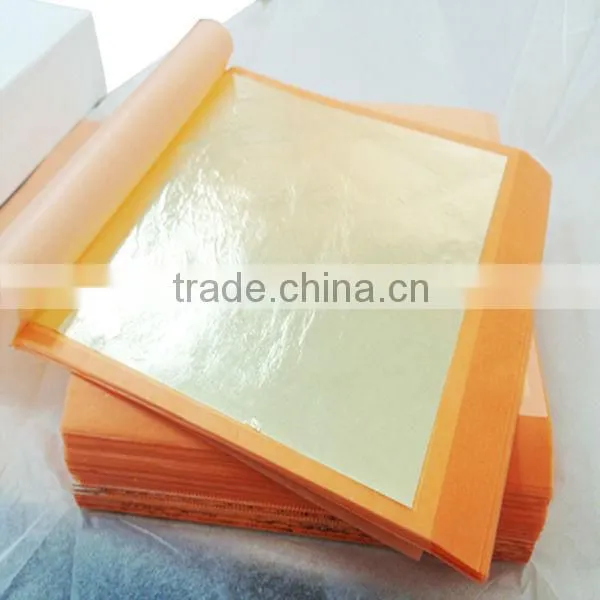 imitation gold leaf in booklet 14x14 bronze leaf 6sheet/booklet under plastic film