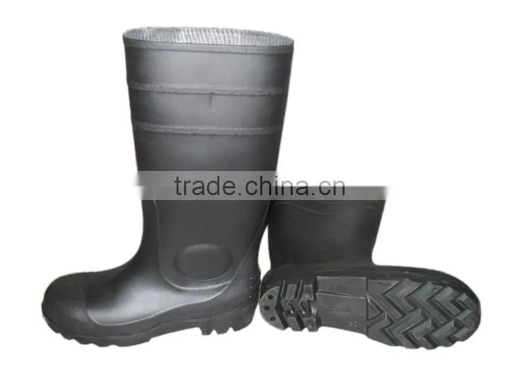 Yellow PVC rain boots with steel toe,safety rain shoes