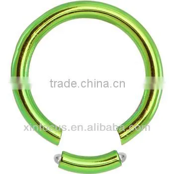 12 Gauge Rainbow Anodized Titanium Segment Ring_ BCR _Body JewelryD Rainbow
