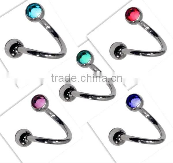 Titanium Jewelled Body Spirals - Ti-Glo