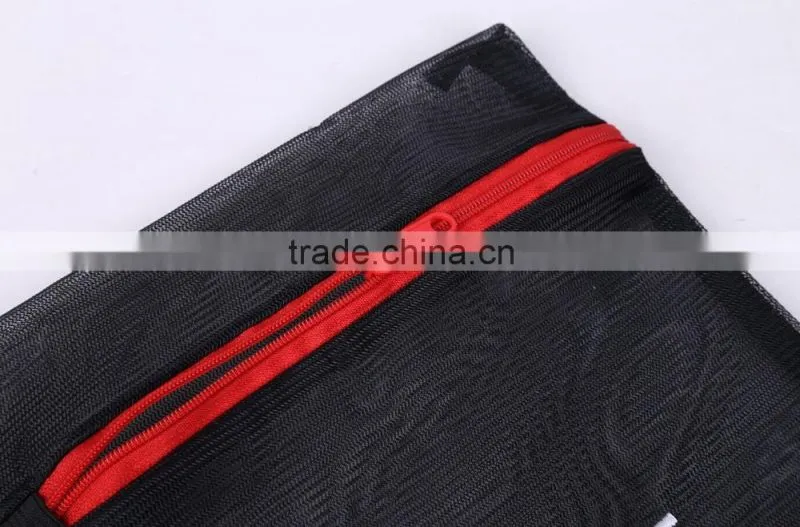 YIWU RODA 100% polyester mesh square black embroidery laundry bag