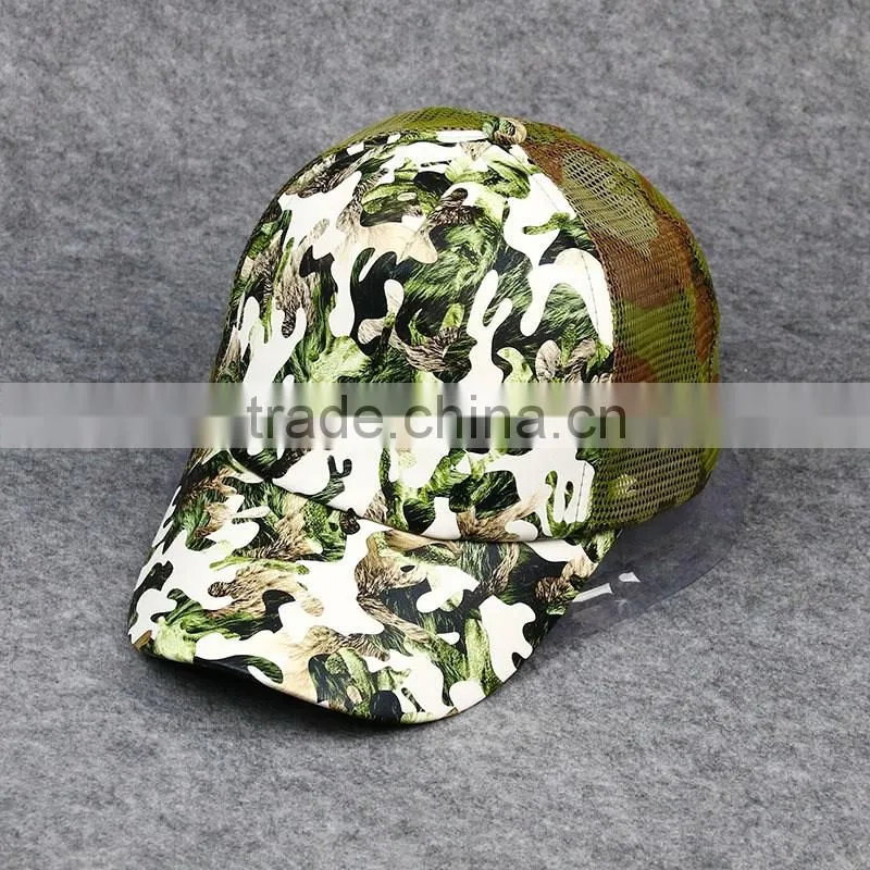 Factory Wholesale Good Quality Military Camo Mesh Unisex Trucker Hat Cap