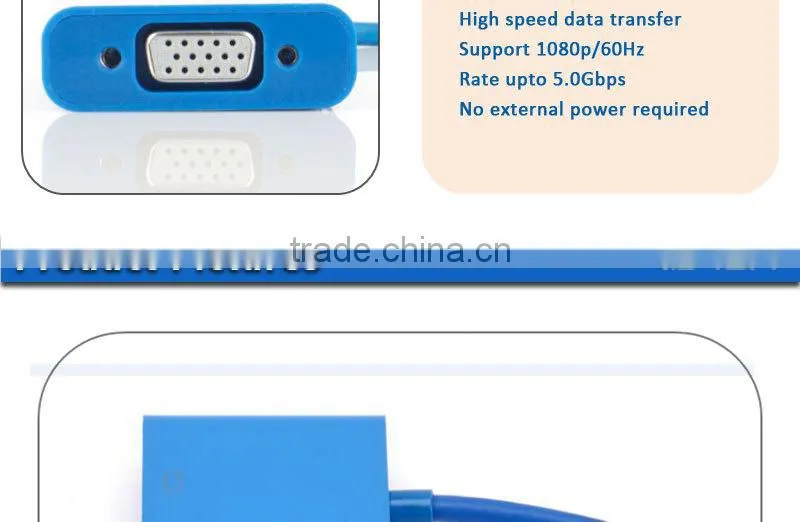 USB 3.0 to VGA Video Graphic Card Display External Cable Adapter for PC Laptop Windows 7/8