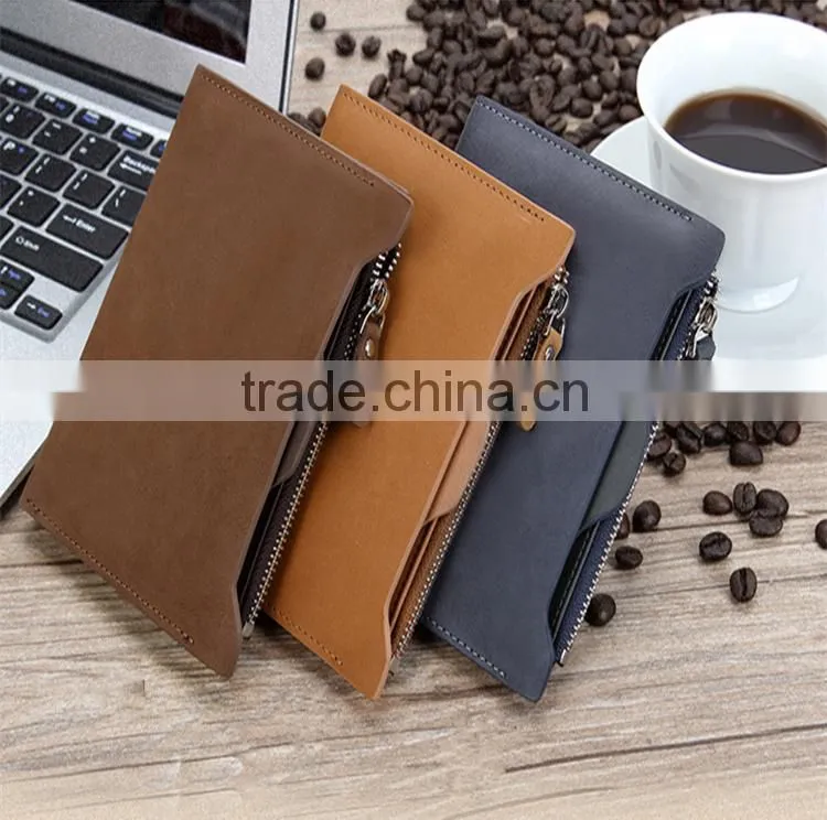 High quality durable new arrival heavy duty genuine leather wallet with money clip