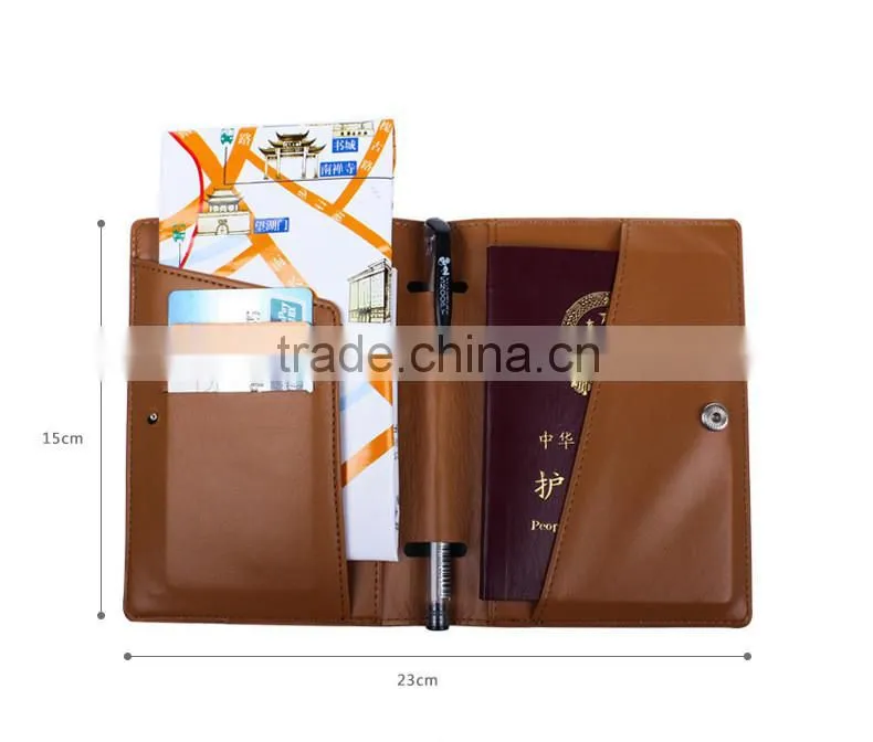 Custom leather passport cover, wholesale men leather passport card holder
