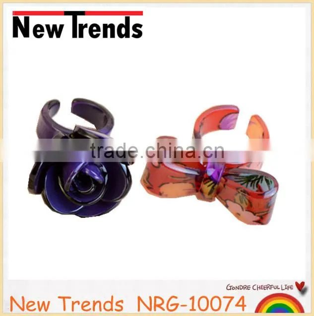 Colorful cute bow tie shape ring wholesale