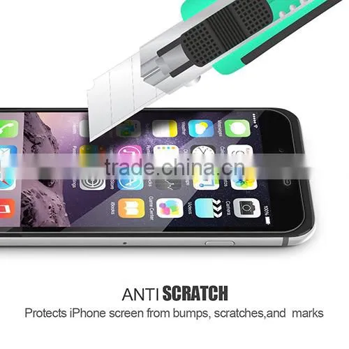 High quality 0.3mm 9H hardness Tempered Glass Screen Protectors for Mobile Phone iPhone 6 and Tablet iPad