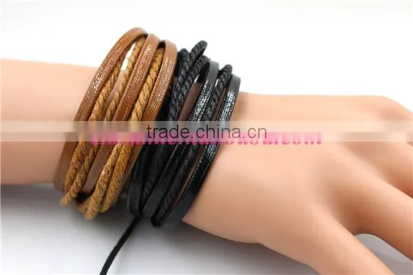 New design PU leather Punk bracelet for man