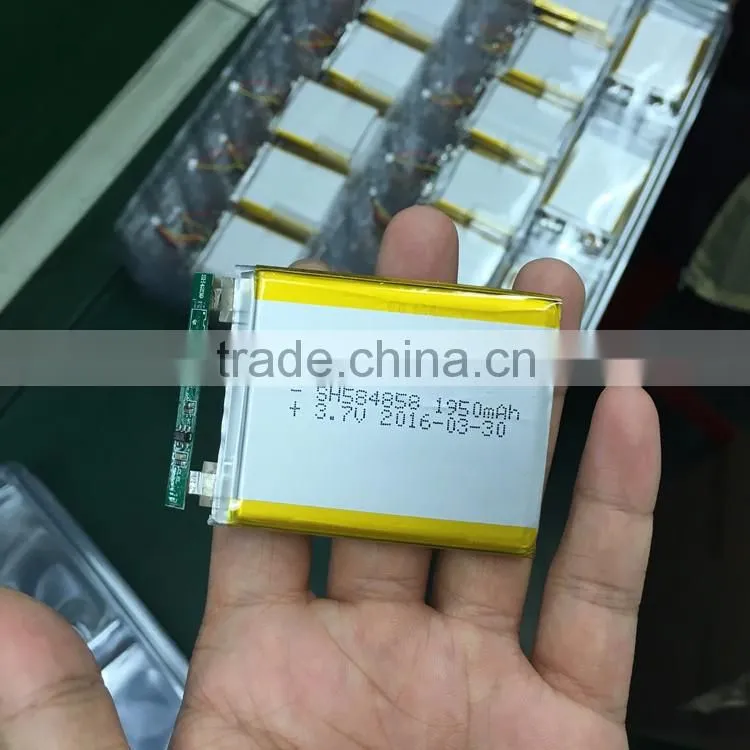UL certificate 1950mah recharge lithium polymer battery, 3.7v li-ion polymer battery