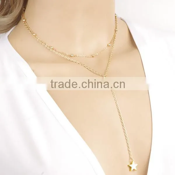 star beads tassel long gold necklace designs, plain gold necklace