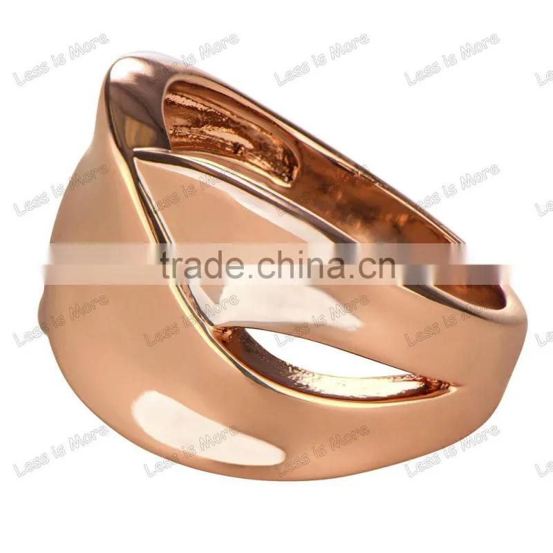 pearla's rose gold & silver tone cigar band ring