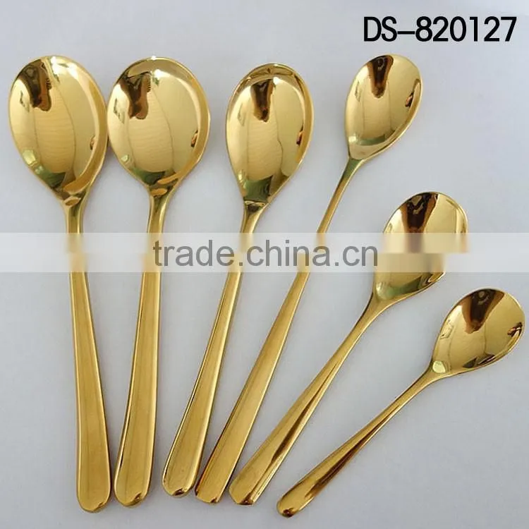 DS-820127 Hot sale stainless steel gold plated cutlery set