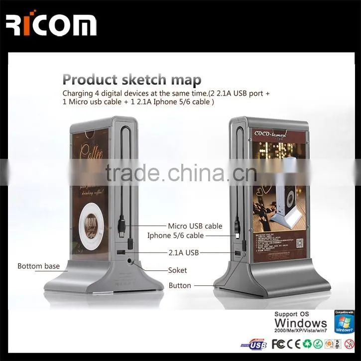 High Capacity 20800mAh Restaurant Menu Power Bank