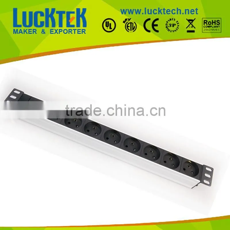 8 ways Danish power outlets PDU, RACK MOUNT PDU mount for cabinet with overload protection