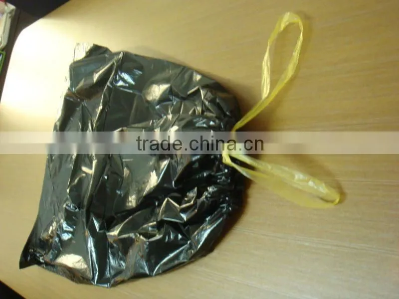 100%biodegrable plastic garbage bag with drawsting for householder