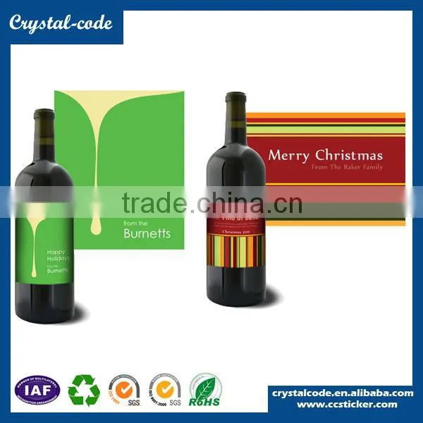 Custom printing rolled waterproof hot stamping wine label