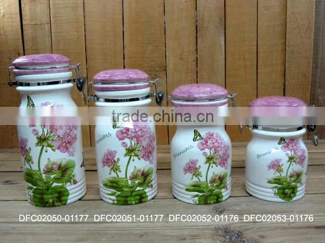 Food Safe Wholesale Ceramic Kitchen Airtight Storage Jar