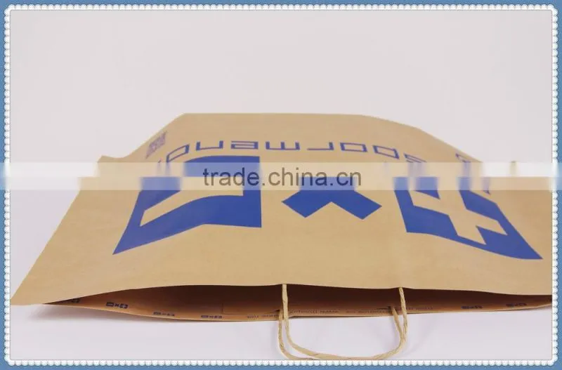 2016 New design brown kraft paper bag with cheaper price with twisted patch handle