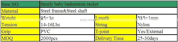 family baby new design baby badminton rackets/kids new sport toys