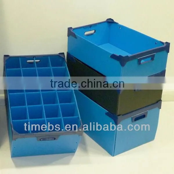 Collapsible esd corrugated plastic bin