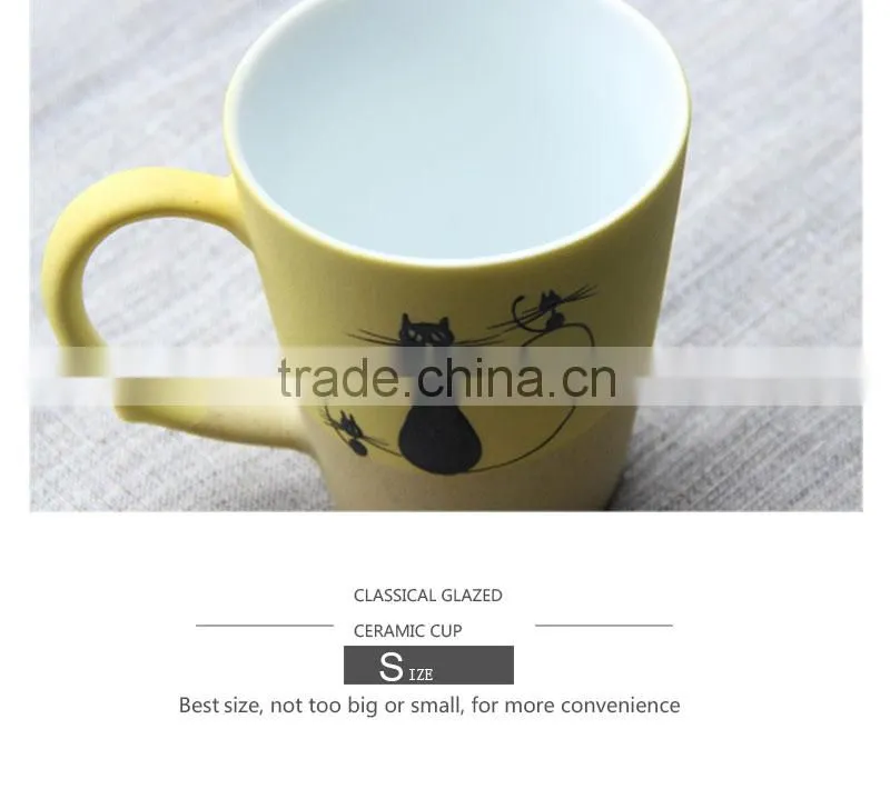 Personalized cat pattern ceramic coffee travel mug CC-C046