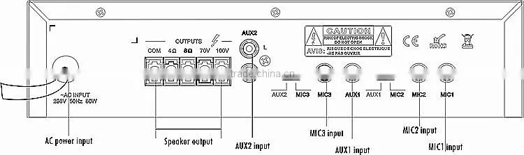 35W Phone Jack MIC Input pa mini power mixer amplifier
