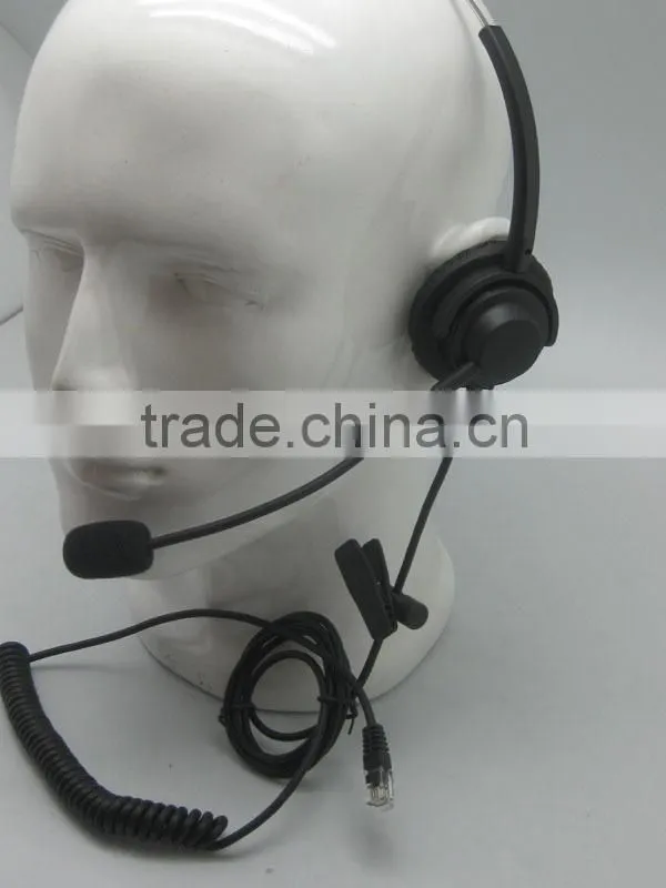 Professional call center headset with QD, PLT compatible