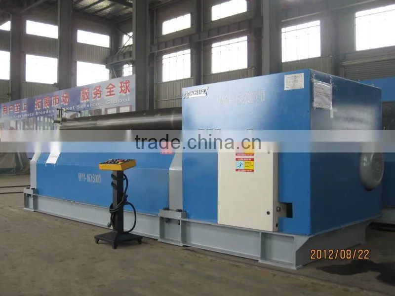 specification for sheet rolling machine,3-roller steel plate rolling machine