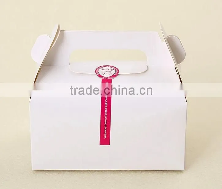 brown middle paper cake box with handle cracker box Muffin box Mousse box chicker