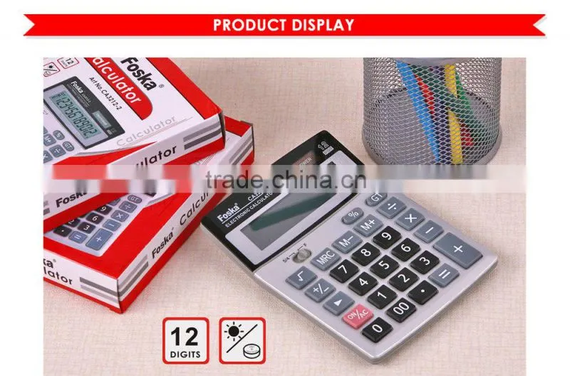 12 Digit Solar Power Office Calculator