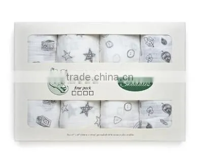 4-in-1 Bamboo Muslin Receiving Blankets