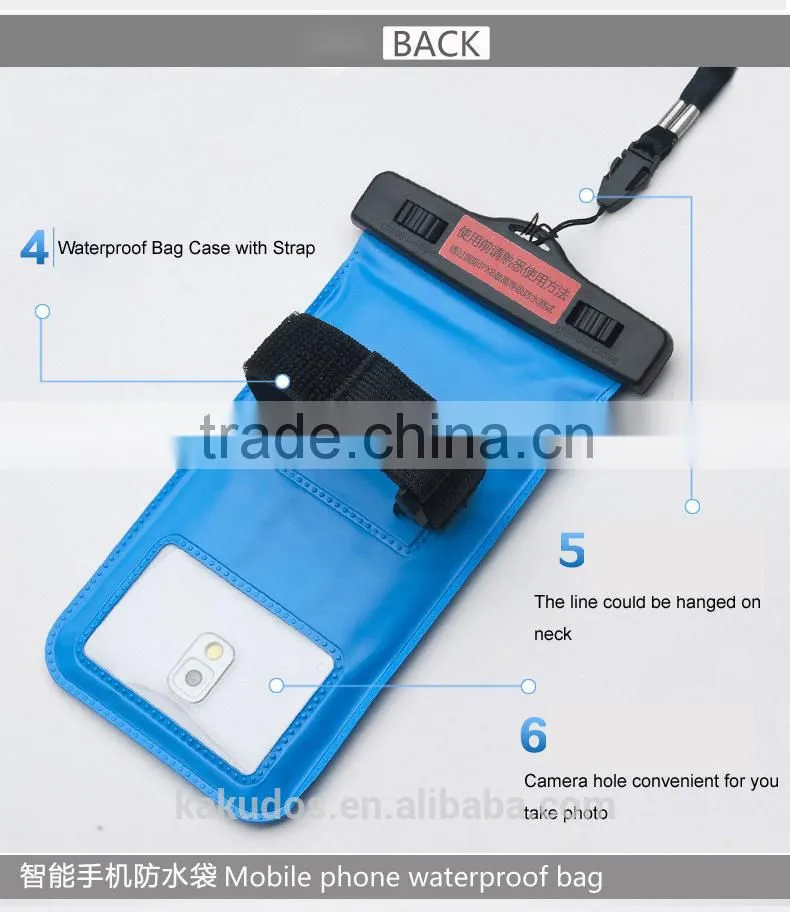 Factory Hot Sell Swim Diving PVC Phone ipx8 Waterproof Case